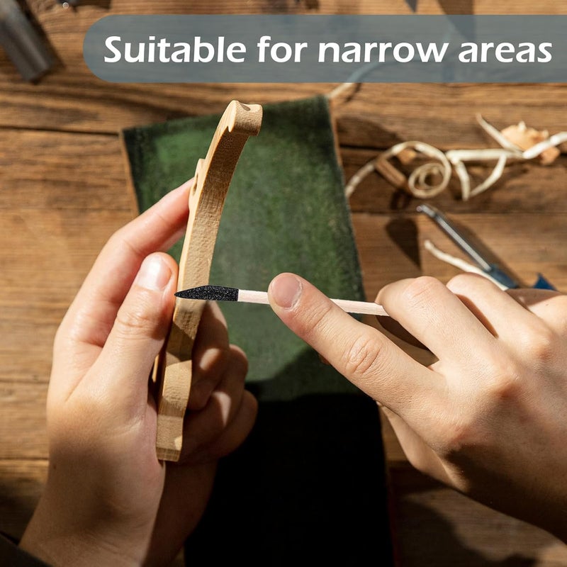 Warmtree Sanding Sticks 30 Pcs, Double-Ended Sanding Tools for Wood & Plastic Models, 120/280 Grit, 5.4 x 0.2 Inch - Fine Detailing in Tight Spaces with Matchstick Design - Image 3